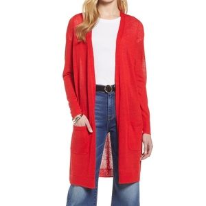 Halogen red cardigan